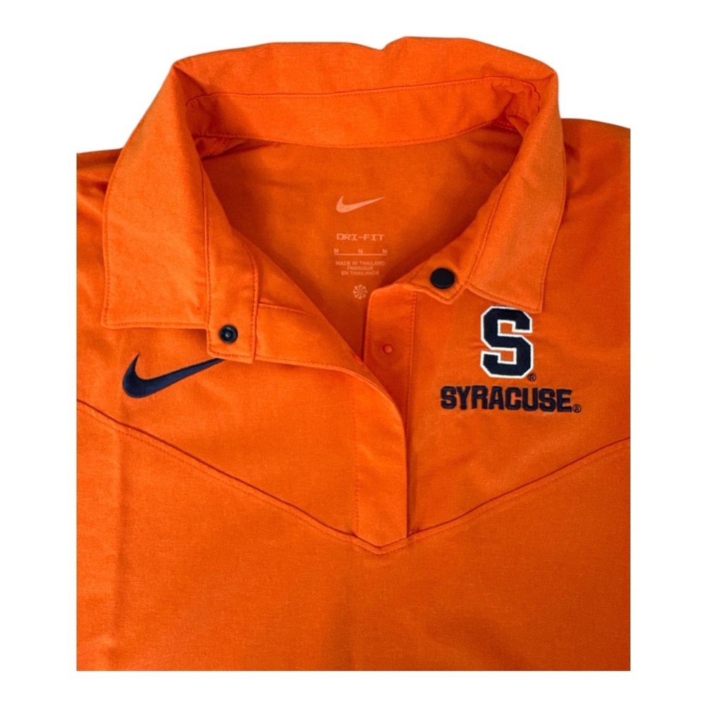 NIKE Dri-fit On-Field Orange Syracuse Polo Shirt Otto the Orangemen Size M